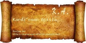 Karácson Attila névjegykártya