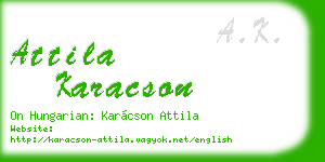 attila karacson business card