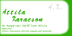 attila karacson business card